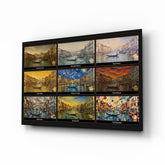 Venice Grand Canal Nine Painting Styles Collage Glass Wall Art