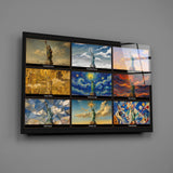 Statue of Liberty Nine Painting Styles Collage Glass Wall Art