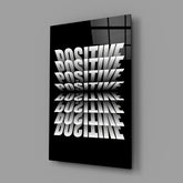 Positive Mirrored Repeat Typography Glass Wall Art