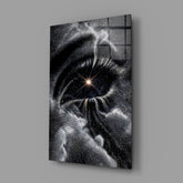 Cosmic Eye Starburst and Clouds Glass Wall Art