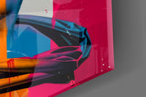 Classical Bust Neon Colour Block Street Art Glass Wall Art