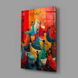 Dancing Women Mosaic Colour Glass Wall Art