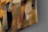 Cubist Old Town Street Ochre Glass Wall Art