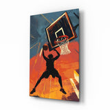 Slam Dunk Silhouette Poster Glass Wall Art