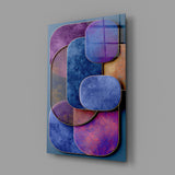 Velvet Rounded Shapes Purple Abstract Glass Wall Art