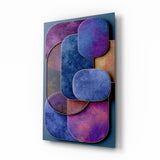 Velvet Rounded Shapes Purple Abstract Glass Wall Art