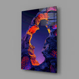 Glowing Lava Arch Surreal Landscape Glass Wall Art