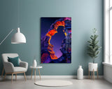 Glowing Lava Arch Surreal Landscape Glass Wall Art