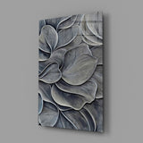 Silver Petal Layers Monochrome Glass Wall Art