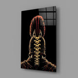 Spartan Helmet Spine Crest Dark Glass Wall Art