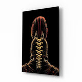 Spartan Helmet Spine Crest Dark Glass Wall Art