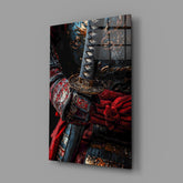 Samurai Katana Hilt and Armour Detail Glass Wall Art