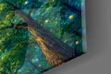 Autumn and Night Forest Swirl Post-Impressionist Glass Wall Art