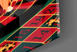 Roulette Wheel and Chess King Casino Illustration Glass Wall Art