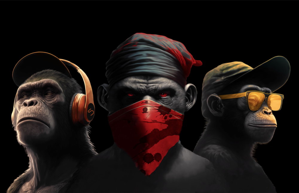 3 Wise Monkey Glass Wall Art  || Designer Collection