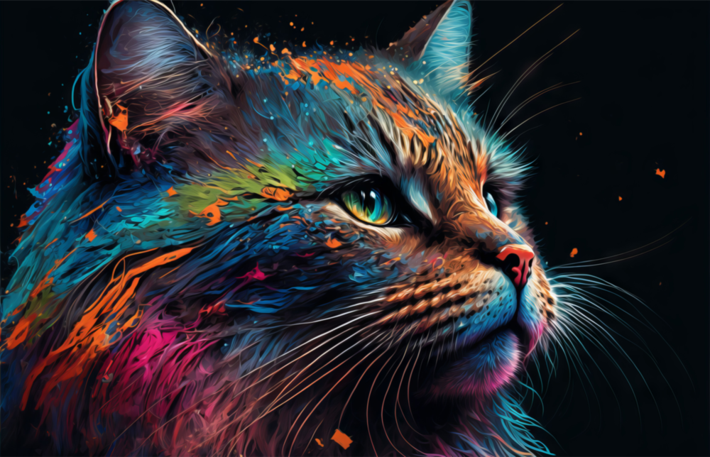 Colorful Cat Glass Wall Art  || Designers Collection