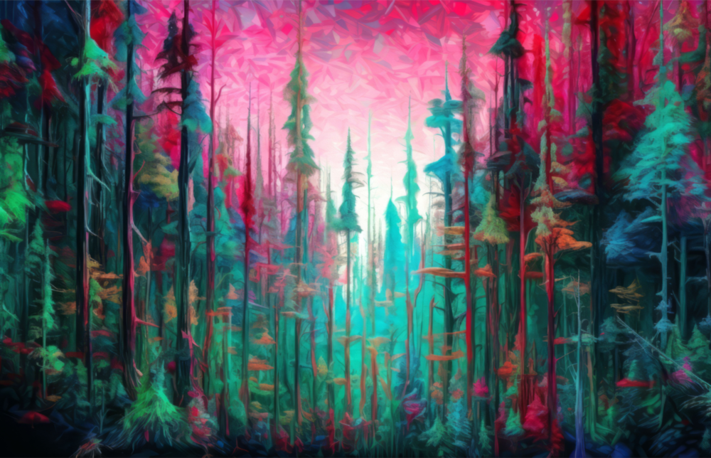 Forest of Colors Glass Wall Art || Designer Collection