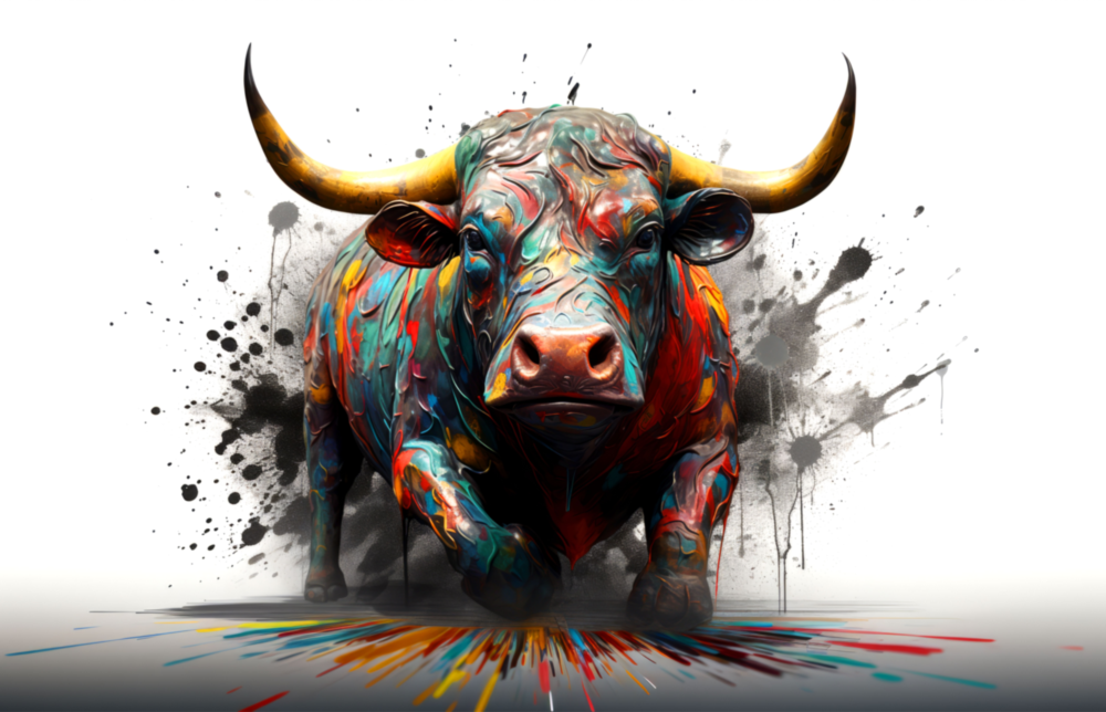 Bull Glass Wall Art|| Designer's Collection