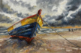 Weathered Shoreline Sentinel — 3D Haptic Embossed High-Gloss Luxury Wall Art