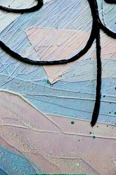 Pastel Tropic Silhouette — 3D Haptic Embossed High-Gloss Luxury Wall Art