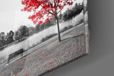 Red Tree Glass Wall Art