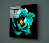 Floral Green Glass Wall Art