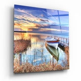 Lake Landscape Glass Wall Art