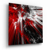 Red Explosion Glass Wall Art