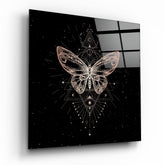 Da Vinci Style Butterfly Glass Wall Art