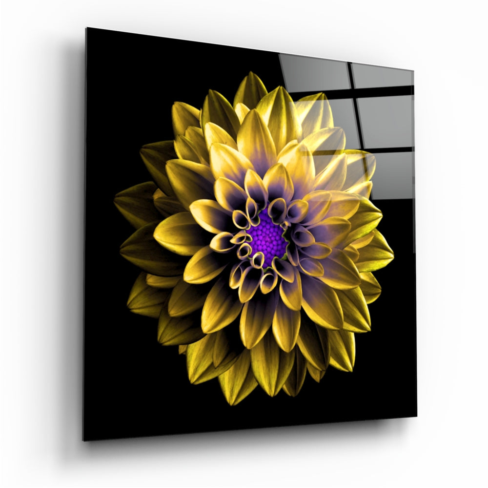 Yellow Flower Glass Wall Art