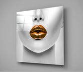 Lips Glass Wall Art
