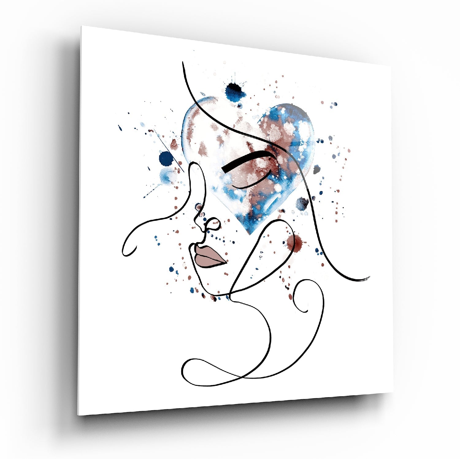 Face of Lines Glass Wall Art | Insigne Art Design