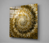 Yellow Spiral Glass Wall Art | Insigne Art Design