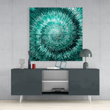 Green Spiral Glass Wall Art | Insigne Art Design