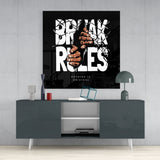 Rule Breaker Glass Wall Art | Insigne Art Design