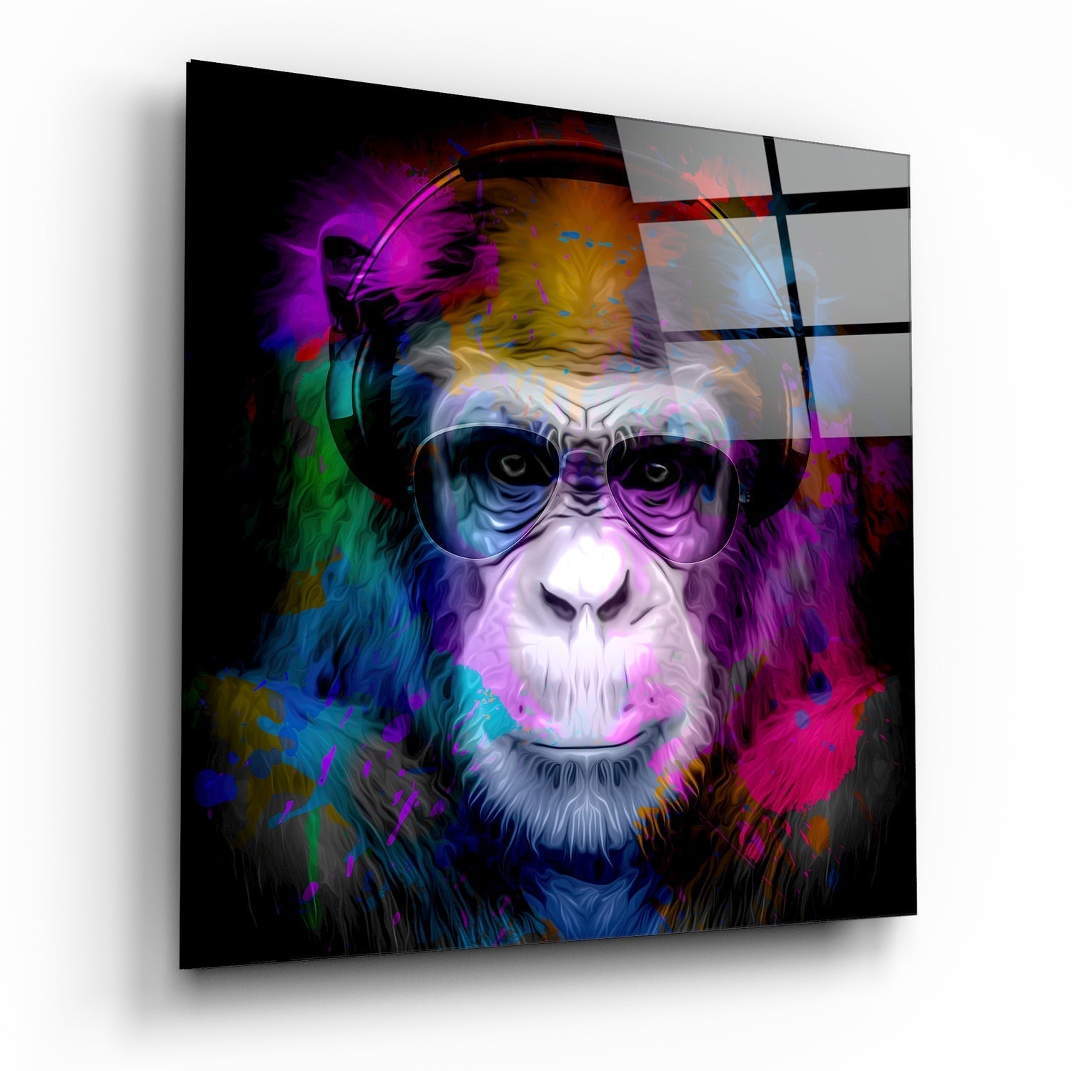 Intellectual Monkey Glass Wall Art | Insigne Art Design