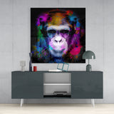 Intellectual Monkey Glass Wall Art | Insigne Art Design