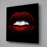 Red Lips Glass Wall Art