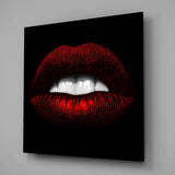 Red Lips Glass Wall Art