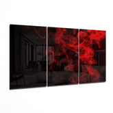 Red Smoke Mega Glass Wall Art
