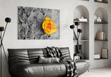 Yellow Rose Glass Wall Art.