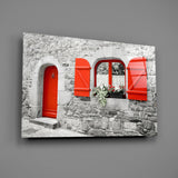 Red Door Glass Wall Art.