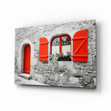 Red Door Glass Wall Art.