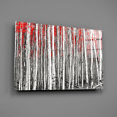 Red Forest Glass Wall Art.