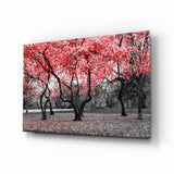 Red Tree Glass Wall Art.