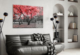Red Tree Glass Wall Art.