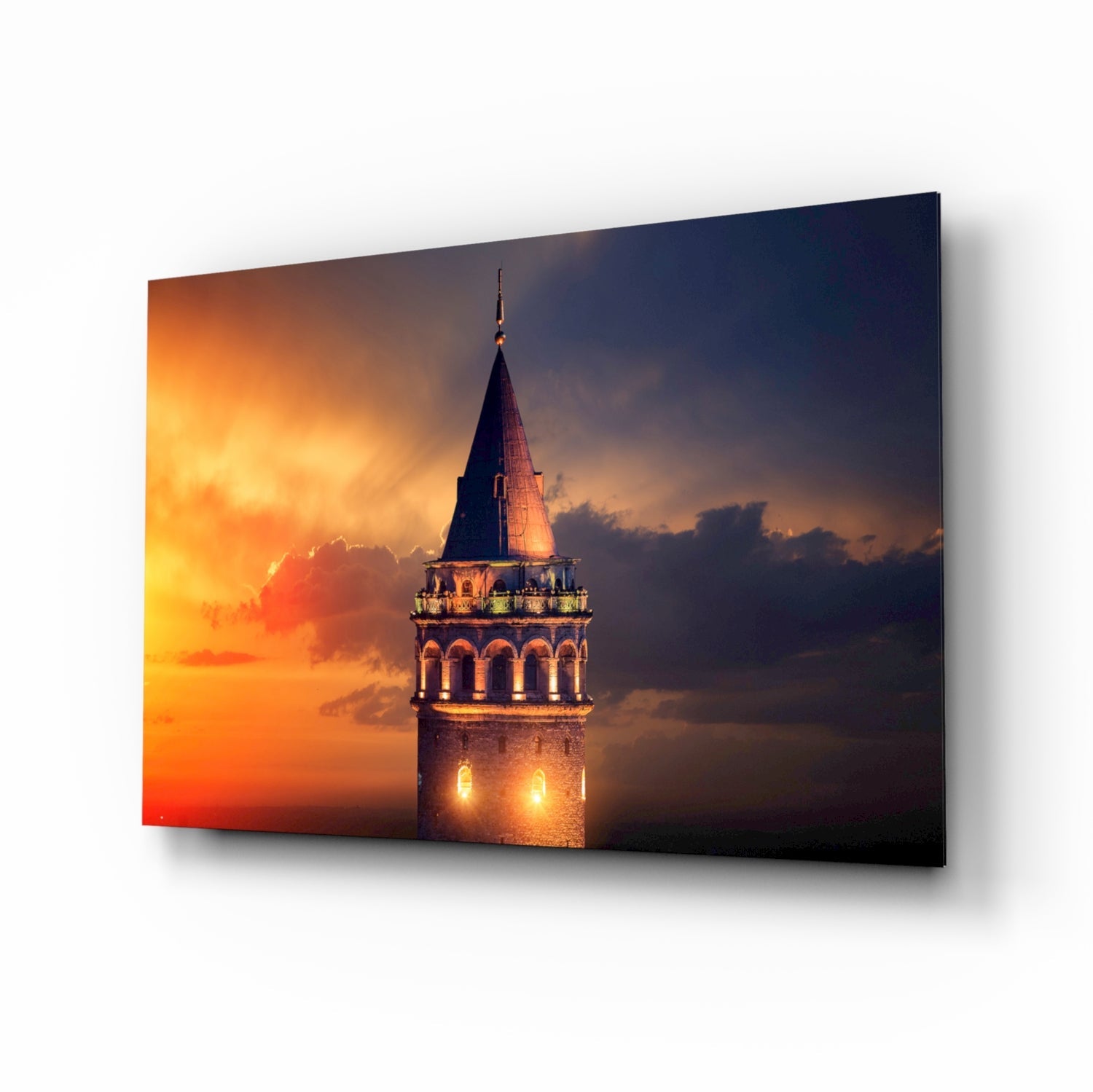 Galata Tower Glass Wall Art.