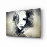 Woman Portrait Glass Wall Art.
