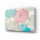Umbrellas Glass Wall Art.