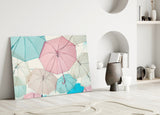 Umbrellas Glass Wall Art.